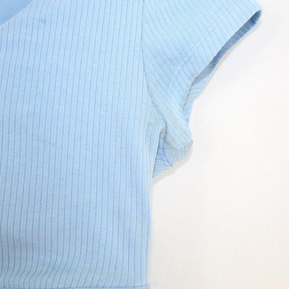 Alo Yoga Blissful Henley Bra Top Blue Skies Small - Picture 3 of 5